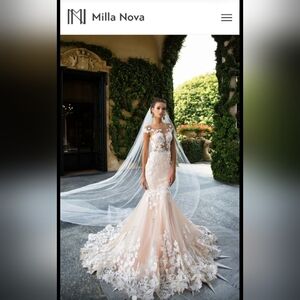 Milla Nova Elegant Lace Wedding Dress with Veil